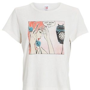 Re/Done Graphic Tee “Just Bring Wine”